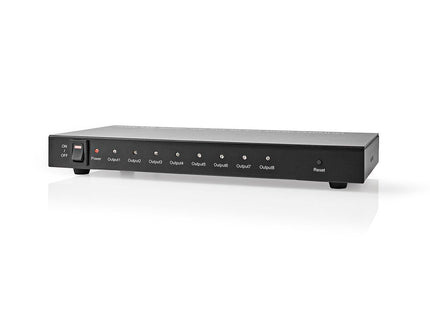 8-Poorts HDMI splitter 8x HDMI Output 4K@30Hz 3.4 Gbps Metaal Antraciet - alarmsysteemexpert.nl