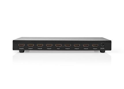 8-Poorts HDMI splitter 8x HDMI Output 4K@30Hz 3.4 Gbps Metaal Antraciet - alarmsysteemexpert.nl