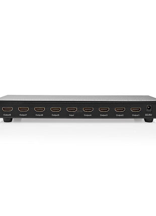 8-Poorts HDMI splitter 8x HDMI Output 4K@30Hz 3.4 Gbps Metaal Antraciet - alarmsysteemexpert.nl