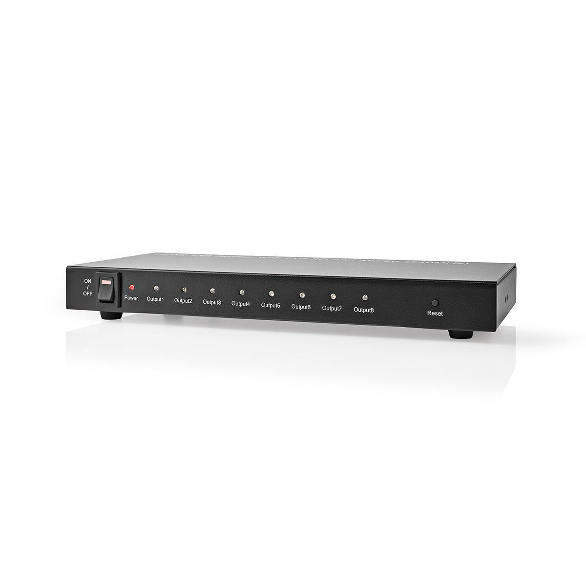 8-Poorts HDMI splitter 8x HDMI Output 4K@30Hz 3.4 Gbps Metaal Antraciet - alarmsysteemexpert.nl