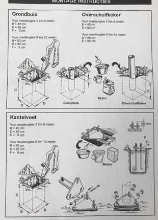 Cameramast met kantelanker 3 meter - alarmsysteemexpert.nl