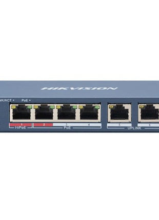 DS-3E0106HP-E, 6 Poorts, 1x High PoE, 3x PoE, 2x Uplink - alarmsysteemexpert.nl