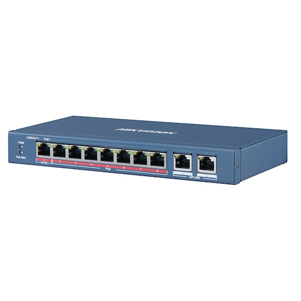 DS-3E0310HP-E, 10 poorts, 1x High PoE, 7x PoE - alarmsysteemexpert.nl