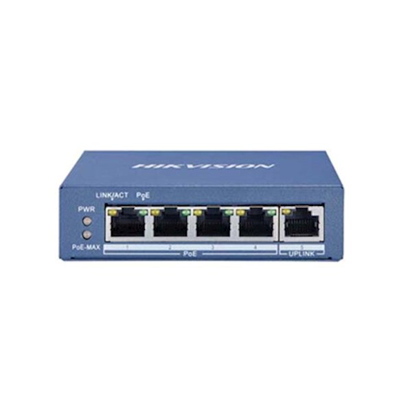 DS-3E0505P-E 5 Poorten Gigabit Switch 4x PoE, 1x Uplink - alarmsysteemexpert.nl