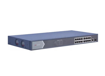 DS-3E0518P-E, 16 Poorts, Gigabit switch, 16x PoE, 1x SFP - alarmsysteemexpert.nl