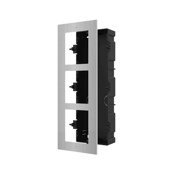 DS-KD-ACF3/S Inbouwframe 3 modules RVS - alarmsysteemexpert.nl