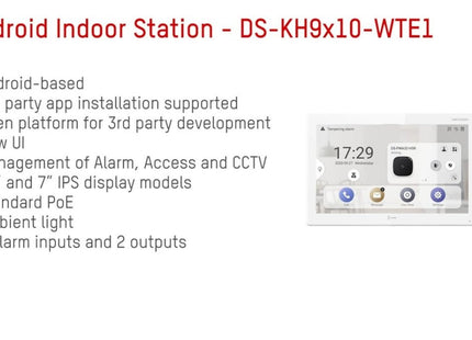 DS-KH9310-WTE1 (B) Android Indoor Station PoE 7" Inch - alarmsysteemexpert.nl