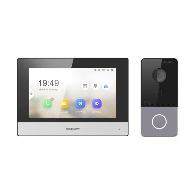 DS-KIS603-P(B) Video-Intercom kit 1 Videodeurbel 1 Binnenpost 7" 2x voeding - alarmsysteemexpert.nl