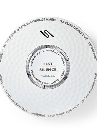 DTCTCS10WT, Rook Koolmonoxidemelder, Klein Design, Sensor, Levensduur Batterij van 10 Jaar - alarmsysteemexpert.nl