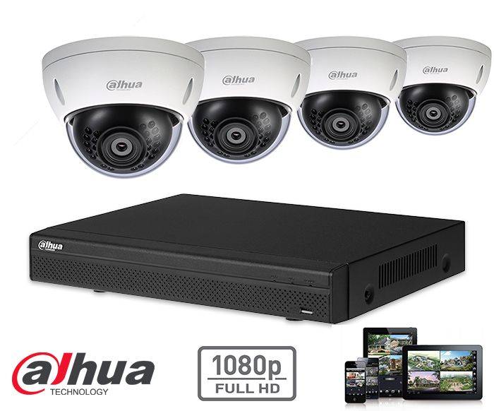 Full HD-CVI kit 4x dome 2 Megapixel camerabeveiliging set - alarmsysteemexpert.nl