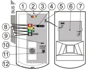 JA-120PB BUS gecombineerd PIR motion- en glasbreuk detector - alarmsysteemexpert.nl