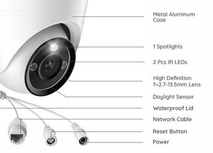 RLC-1224A, 12Mp, PoE Turretcamera met kleuren nachtzicht, slimme detectie - alarmsysteemexpert.nl