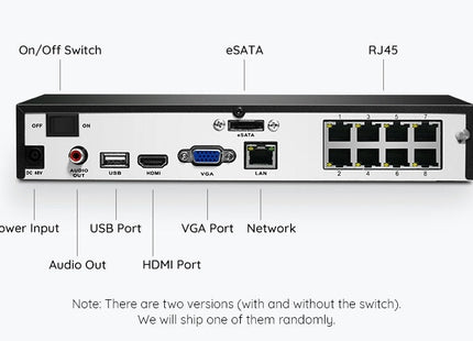 RLK8-800D4-A 4 x 8 Megapixel Eyeballs 8 kanaald NVR Ingebouwde 2 TB HDD - alarmsysteemexpert.nl