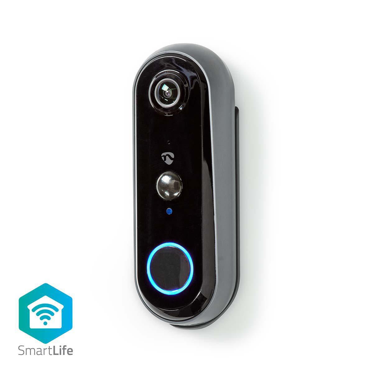SmartLife draadloze Videodeurbel met accu, HD 1080p, WiFi, grijze behuizing, Micro Sd slot - alarmsysteemexpert.nl